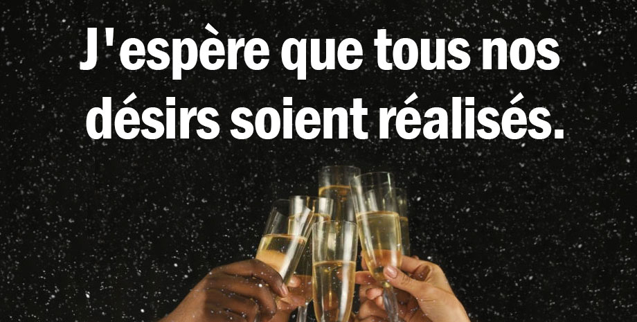 Image d'un toast du Nouvel An entre amis avec des souhaits rimés.