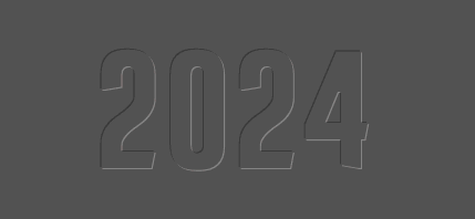 Gif original pour les vœux du Nouvel An avec un effet en cascade sur le numéro 2024.