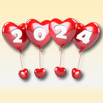 Image de ballons rouges pour célébrer le nouvel an