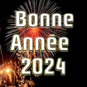 Texte de voeux du nouvel an 2024 avec feux d'artifice