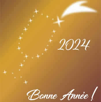 Étoiles et champagne pour le nouvel an 2024
