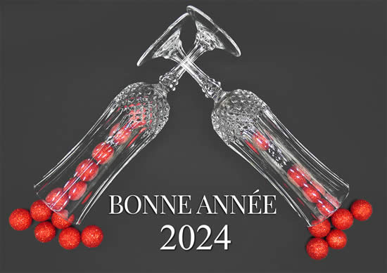 Coupe de champagne pour les vœux du Nouvel An 2024